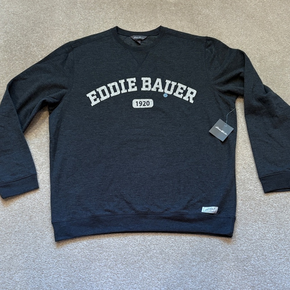 Eddie Bauer Men's Dark Gray Crewneck Sweatshirt
